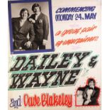 CIRCA 1960's/70's GOLDEN GARTER THEATRE - WYTHENSHAWE front of house poster DAILEY & WAYNE and