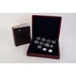 NINE VARIOUS LONDON MINT OFFICE PROOF SILVER QUEEN ELIZABETH II COINS, each with certificate of