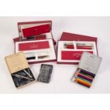 SHEAFFER FOUNTAIN PEN WITH 18k GOLD NIB and two others with 14k nibs (3) together with various