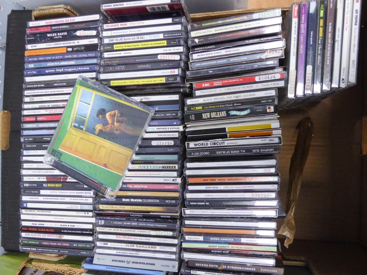 JAZZ CDS- A quantity of approximately 100 cds, a diverse range of, mainly Jazz albums, on an