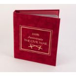 RED BINDER '350th ANNIVERSARY THE CIVIL WAR', containing 38 Benham Silks, (fine condition)