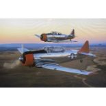 RICHARD SEAMAN (copyright) A very large framed and glazed photographic print of two single prop