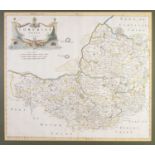 ROBERT MORDEN 1695 Copper plate engraved COUNTY MAP OF SOMERSETSHIRE, hand coloured 14 1/4" x 16 1/