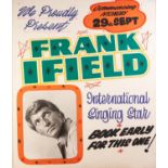 CIRCA 1960's/70's GOLDEN GARTER THEATRE - WYTHENSHAWE front of house poster FRANK IFIELD hand