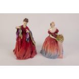 ROYAL WORCESTER CHINA CRINOLINE FIGURE 'The Seamstress', No 3569, modelled by F. G. Doughty, 9" (