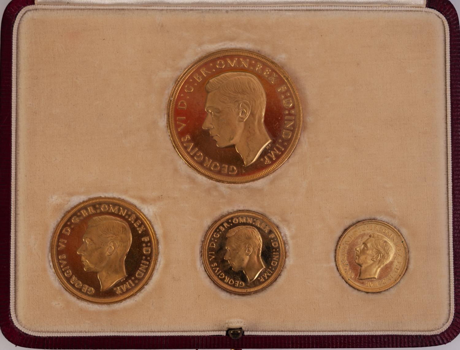 GEORGE VI 1937 SET OF FOUR GOLD COINS, viz £5, £2, sovereign and half sovereign, in case, - Image 3 of 6