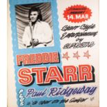 CIRCA 1960's/70's GOLDEN GARTER THEATRE - WYTHENSHAWE front of house poster FREDDIE STAR and another