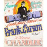 CIRCA 1960's/70's GOLDEN GARTER THEATRE - WYTHENSHAWE front of house poster FRANK CARSON and another
