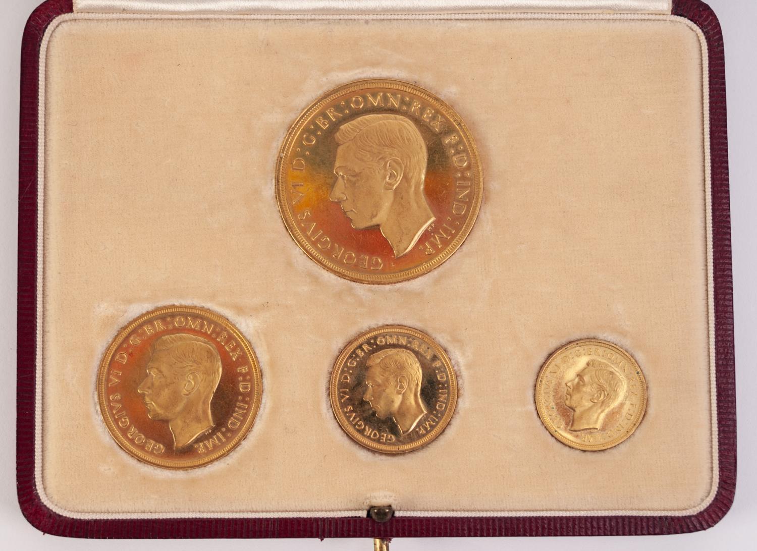 GEORGE VI 1937 SET OF FOUR GOLD COINS, viz £5, £2, sovereign and half sovereign, in case, - Image 2 of 6