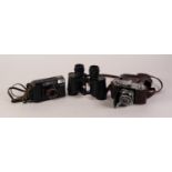 KODAK ROLL FILM CAMERA, CANNON ROLL FILM CAMERA and cased pair of SUMMIT BINOCULARS