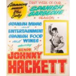 CIRCA 1960's/70's GOLDEN GARTER THEATRE - WYTHENSHAWE front of house poster JOHNNY HACKETT and three