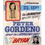 CIRCA 1960's/70's GOLDEN GARTER THEATRE - WYTHENSHAWE front of house poster PETER GORDENO and two