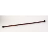 EARLY TWENTIETH CENTURY SOLINGEN, GERMAN SWORD STICK, with woven leather ball top, the blade, 29? (