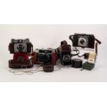 FOUR VINTAGE ROLL FILM CAMERAS, comprising: ILFORD SPORTSMAN, RUSSIAN 30-4, serial no: 997324,