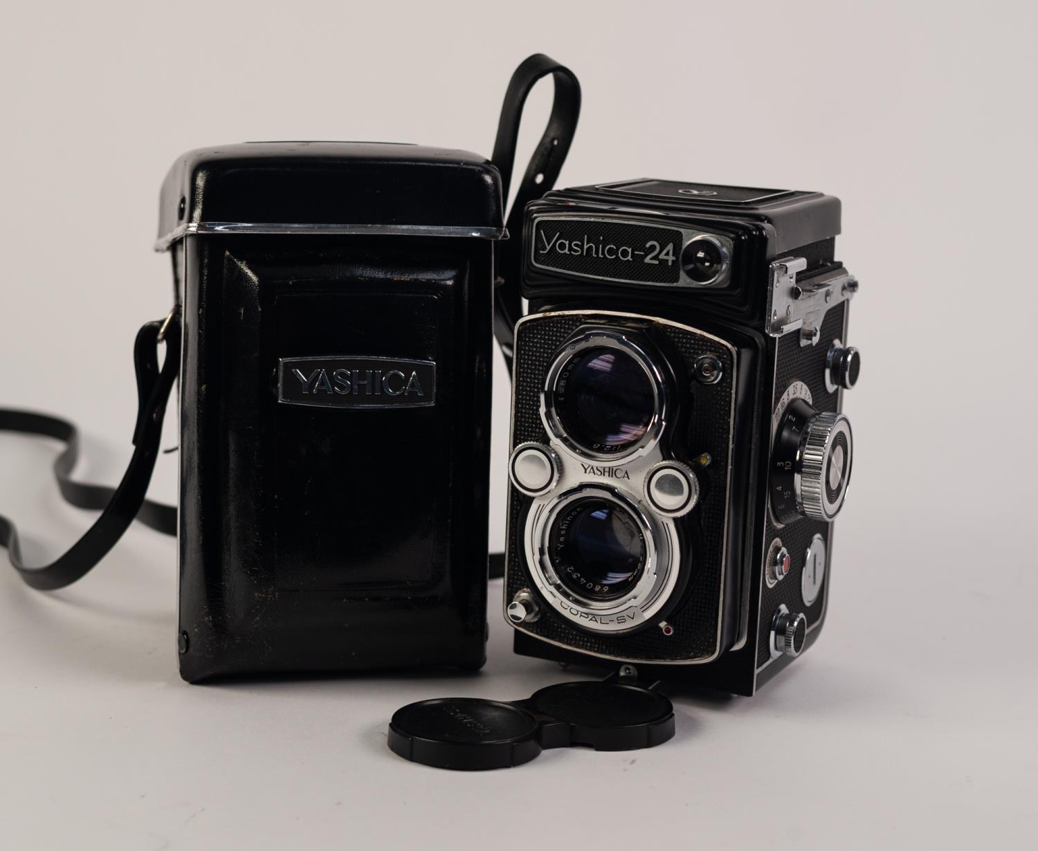 YASHICA-24 TLR CAMERA, in black leather case