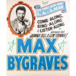 CIRCA 1960's/70's GOLDEN GARTER THEATRE - WYTHENSHAWE front of house poster MAX BYGRAVES, and