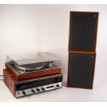 1970?s TEAK STEREO SYSTEM, comprising: CONNOISSEUR BD2 TURNTABLE, TRIO KR-4140 SOLID STATE AM-FM