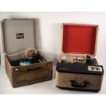 TWO VINTAGE PORTABLE RECORD PLAYERS, comprising: TRIXETTE and FERGUSON 395 G, together with a
