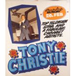 CIRCA 1960's/70's GOLDEN GARTER THEATRE - WYTHENSHAWE front of house poster TONY CHRISTIE and two