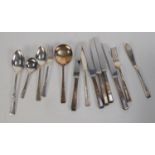 PART TABLE SERVICE OF ELECTROPLATED CUTLERY by Smith Seymour, Sheffield, the Art Deco fan shaped
