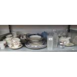 COLCLOUGH & QUEEN ANNE CHINA PART TEA SERVICES AND MISCELLANEOUS DOMESTIC CHINA AND GLASS