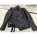 ?BIKERS PARADISE? MEN?S ?COWHIDE? LEATHER BIKER?S JACKET, size 46, together with a PAIR OF J T S
