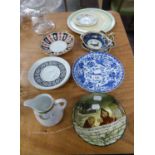 CLARICE CLIFF PLATE, 'JACKDAW OF REIGNS', ROYAL DOULTON BOWL AND VARIOUS NORITAKE CHINA TO INCLUDE A