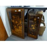 TWO FLORAL MARQUETRY PANELS (2)