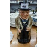 ROYAL DOULTON WINSTON CHURCHILL TOBY JUG, 9" HIGH