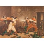 AFTER MESSONIER BY WALTER ALFRED COX MEZZOTINT La Rixe? Signed in pencil by Cox 14 ¼? x 18 ¼? (36.