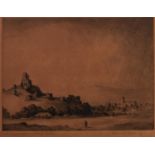 FRANK HARDING (b.1935) PAIR OF ETCHINGS ???Corfe Castle? ?Harlech Castle? 6 ¾? x 9? (17.1cm x 22.