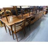 McINTOSH OF KIRCALDY, 1960's TEAK DINING ROOM SUITE OF 7 PIECES, VIZ AN OBLONG DINING TABLE,