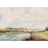 SYDNEY RENDLE (TWENTIETH/ TWENTY FIRST CENTURY) WATERCOLOUR DRAWING ?East Anglian scene? Signed,