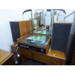 GOODMAN?S TABLE TOP STEREO RADIOGRAM WITH LENCO TURNTABLE AND A PAIR OF GOODMAN LOUDSPEAKERS