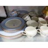 DOULTON 'OXFORD R' CHINA TEA SERVICE FOR FOUR PERSONS AND A DUCHESS BONE CHINA TEA SERVICE FOR SIX