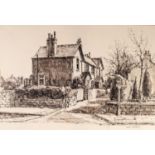 KEN LAMMING (TWENTIETH CENTURY) FOUR INK AND WASH DRAWINGS Houses ?East Bight? ?Church Lane?