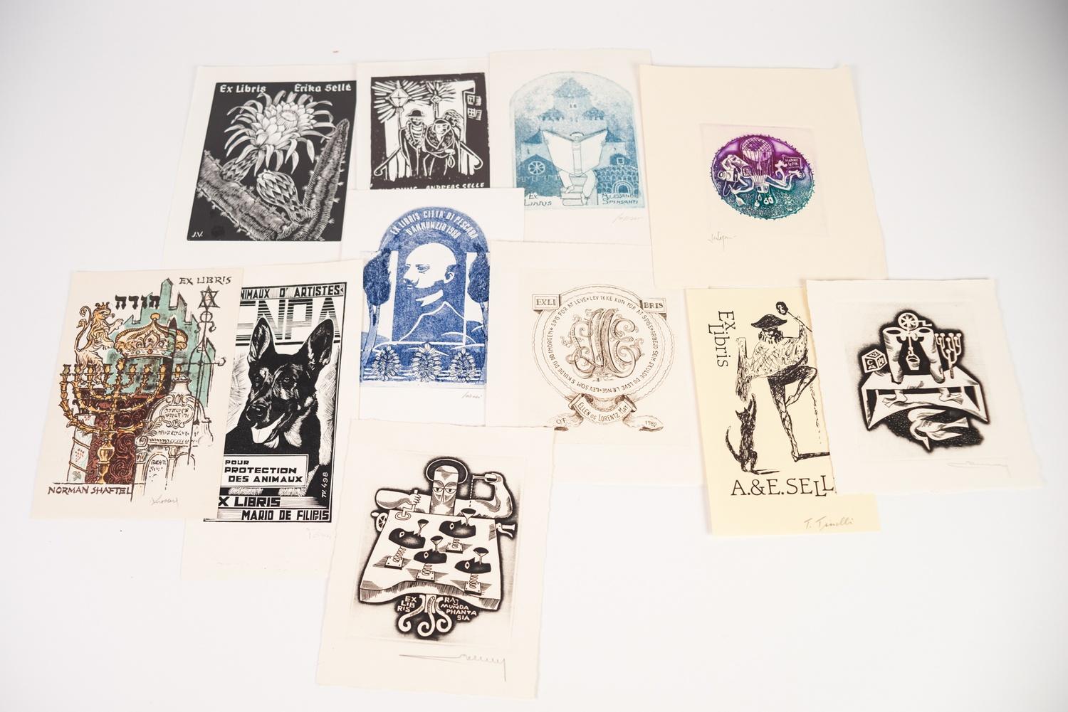 A small selection of EX-LIBRIS bookplates, various designs. Artists to include Joachim Voigt,