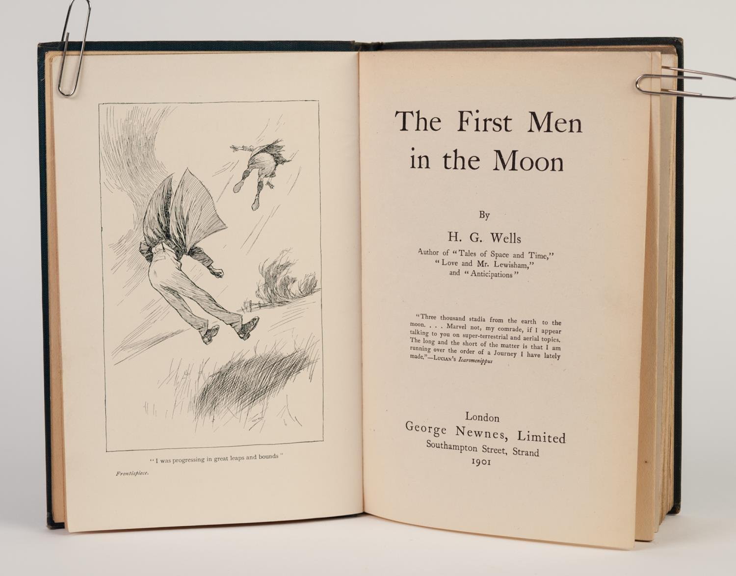 H G WELLS- The First Men in the Moon, published by George Newnes, Limited 1901, 1st Edition with - Image 4 of 6