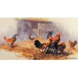DAVID SHEPHERD (1931-2017) ARTIST SIGNED LIMITED EDITION COLOUR PRINT ?Roosters?, (347/850) 8 ½? x