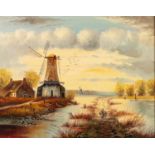R, DORNHEIM (TWENTIETH/ TWENTY FIRST CENTURY) OIL PAINTING Dutch canal scene with figures and