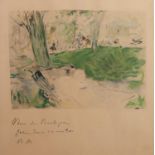 AFTER BERTHE MORISOT (1814-1895) FIVE COLOUR PRINTS Landscapes with figures 9? x 8? (22.8cm x 20.