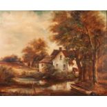 B.KNIGHT (TWENTIETH CENTURY)OIL ON CANVAS River scene with cottage Signed 20? x 25? (50.8cm x 63.