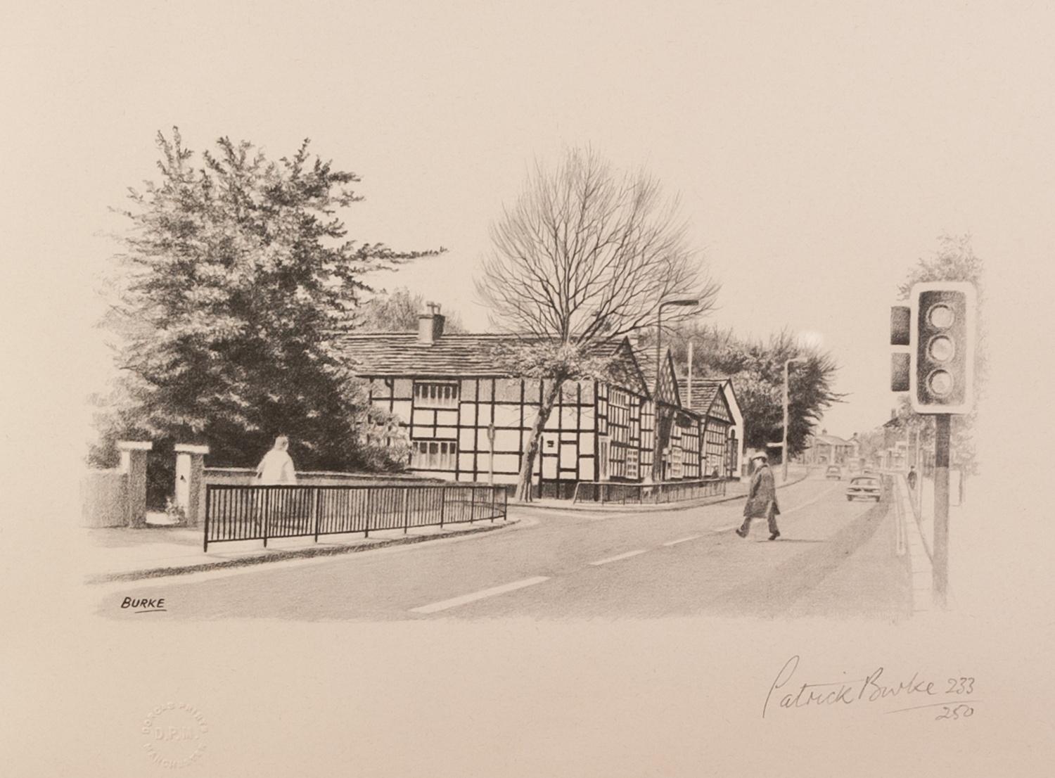 PATRICK BURKE (b.1932) PAIR OF ARTIST SIGNED LIMITED EDITION PRINTS OF PENCIL DRAWINGS Street scenes