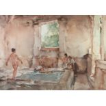 SIR WILLIAM RUSSELL FLINT ARTIST SIGNED COLOUR PRINT?Lavoir a la Pastide? Signed in pencil and