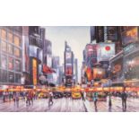 HENDERSON CISZ (b.1960) ARTIST SIGNED LIMITED EDITION COLOUR PRINT ON CANVAS ?Times Square Morning?,