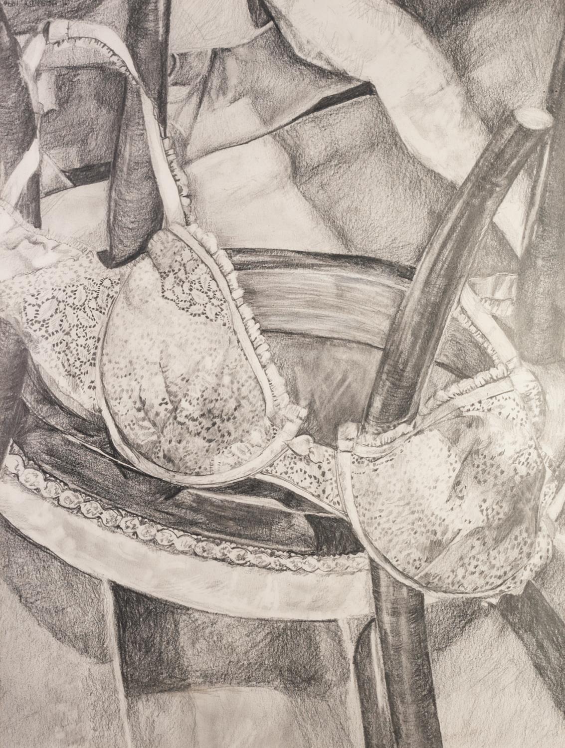 HARRIETT HORNBY (TWENTIETH/ TWENTY FIRST CENTURY) PENCIL DRAWING ?Still-life (with bra)? Signed