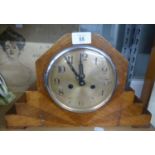 OAK SUNBURST SHAPED DECO STYLE MANTEL CLOCK