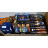 25 BOOKS, 6 DVD's, A TARDIS AND 2 WIND UP DALEKS