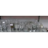 LARGE QUANTITY OF GLASSWARE'S INCLUDING; ETCHED DRINKING GLASSES, DRINKING GLASSES, SUNDAE DISHES,