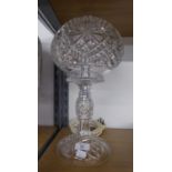 GOOD QUALITY CUT GLASS MUSHROOM SHAPE LAMP